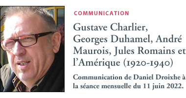 Daniel Droixhe: Gustave Charlier, Georges Duhamel, André Maurois, Jules Romains et l’Amérique (1920-1940)