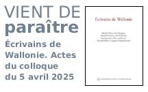 image reprsentant l'annonce de parution du livre Ecrivains de Wallonie