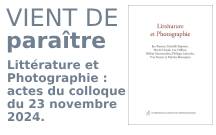 image reprsentatn l'annonce parution du livre Littrature et Photographie