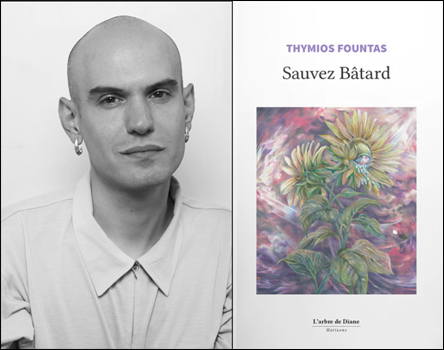 Image représentant Thymios Foutas et la couverture de son livre "Sauvez Bâtard"